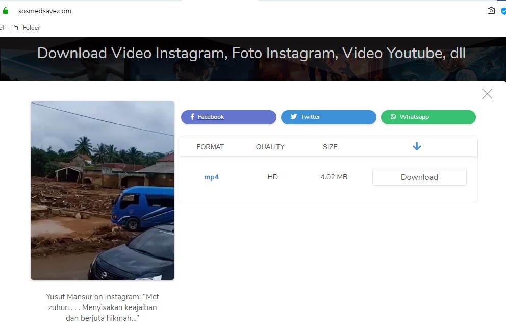 Download video di Instagram tanpa aplikasi